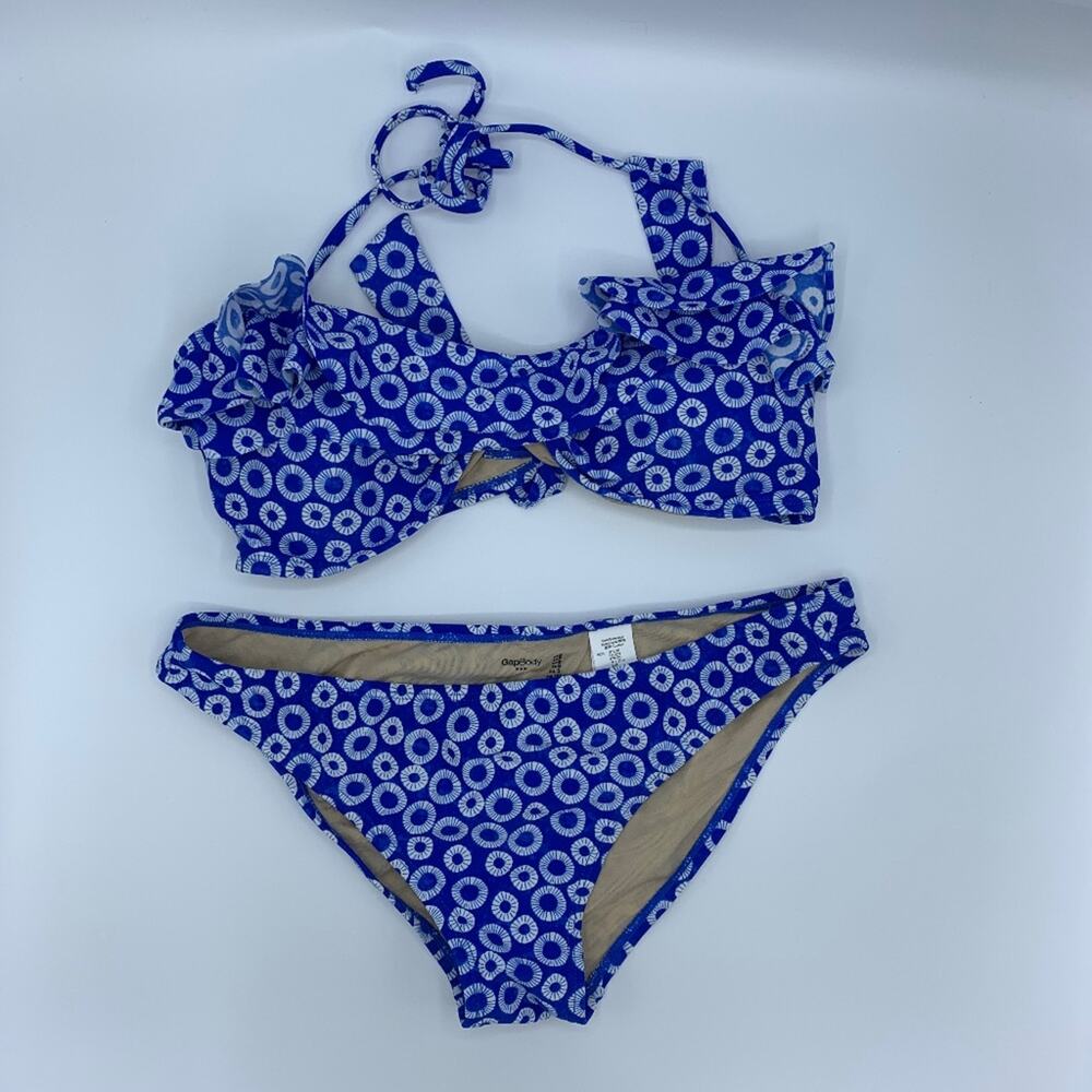 GapBody Blue Geometric Print Two Piece‎ Bikini M/S